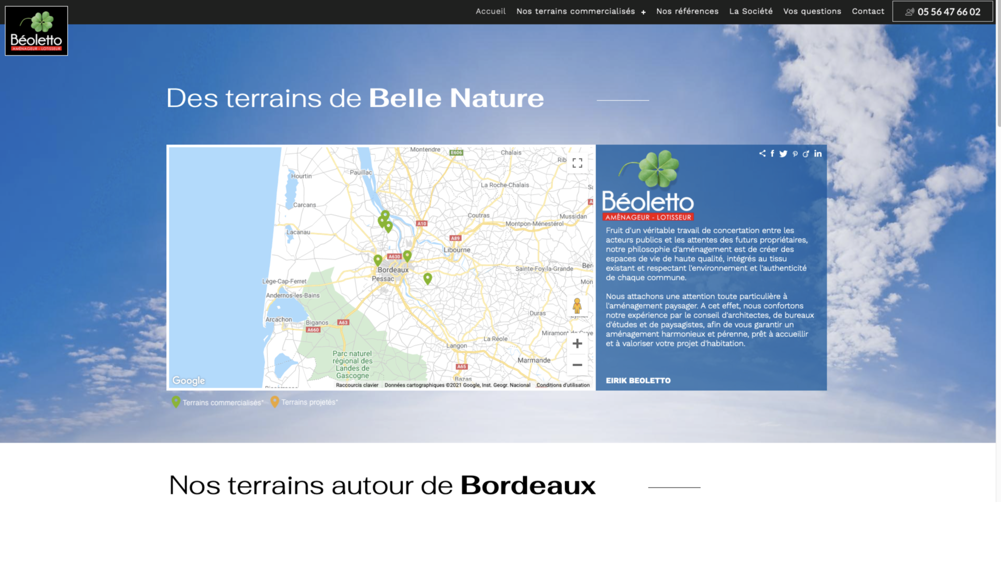 loticom, plan masse, site web